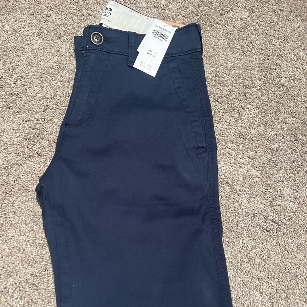 Boys Abercrombie Navy pants NWT